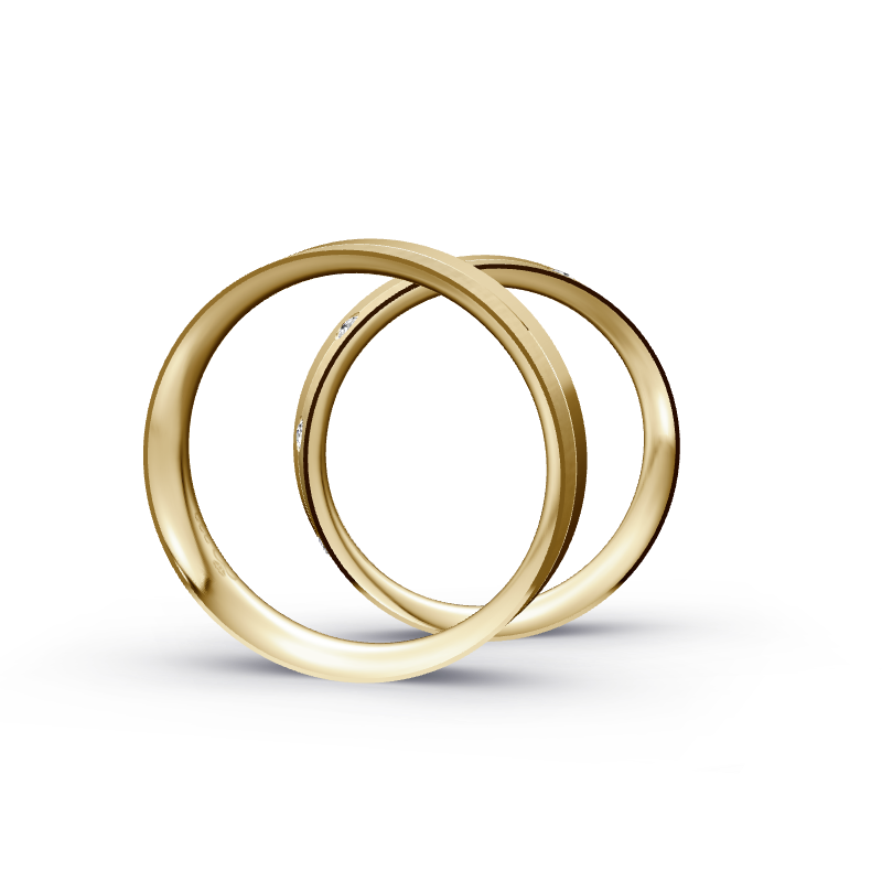 Miniaturbild: Trauringe TL4484 - Gelbgold (Poliert / Quermatt) | Eheringe aus Gold