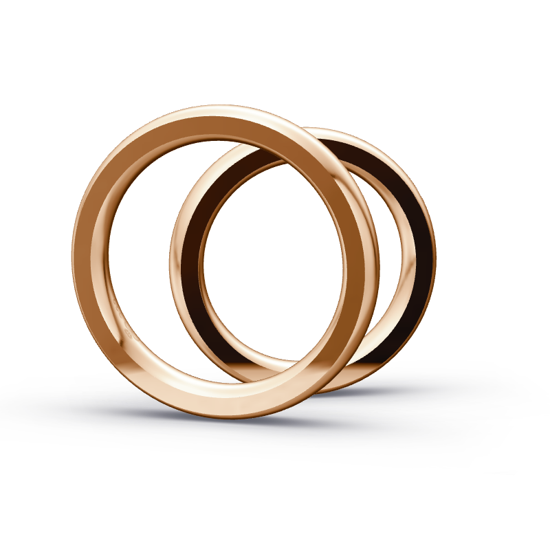 Miniaturbild: Trauringe TL8747 - Rotgold (Poliert) | Eheringe aus Gold