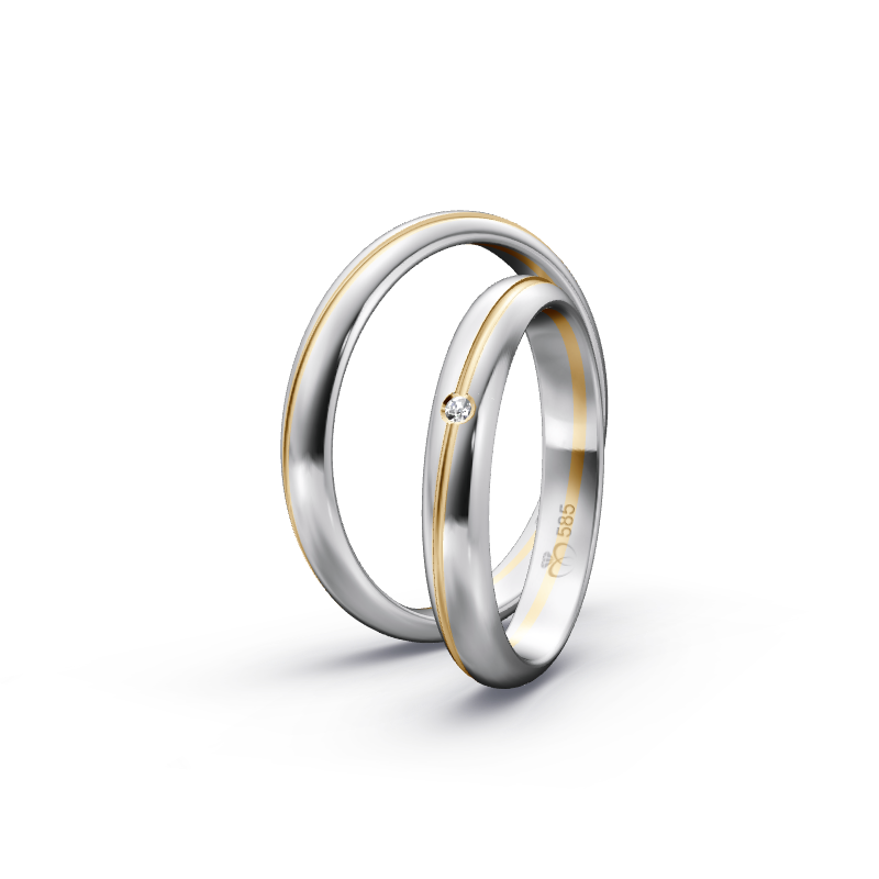 Miniaturbild: Trauringe TL4857 - Gelbgold/Weißgold