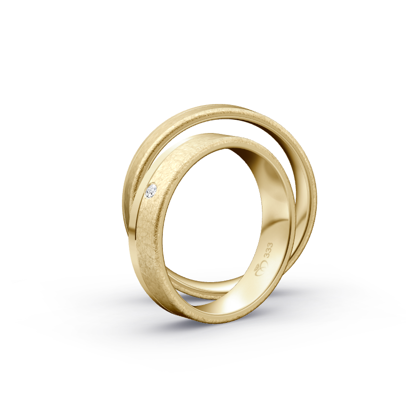 Miniaturbild: Trauringe TL6538 - Gelbgold (Poliert / Eismatt) | Eheringe aus Gold