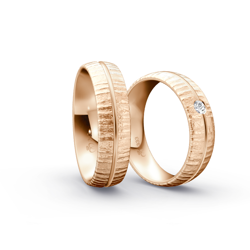 Miniaturbild: Trauringe TL8931 - Rotgold (Poliert / Relief) | Eheringe aus Gold