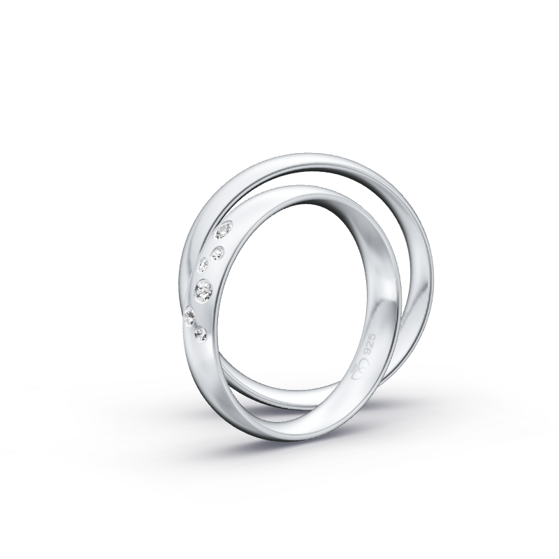 Miniaturbild: Ringpaar TL9089 - Silber