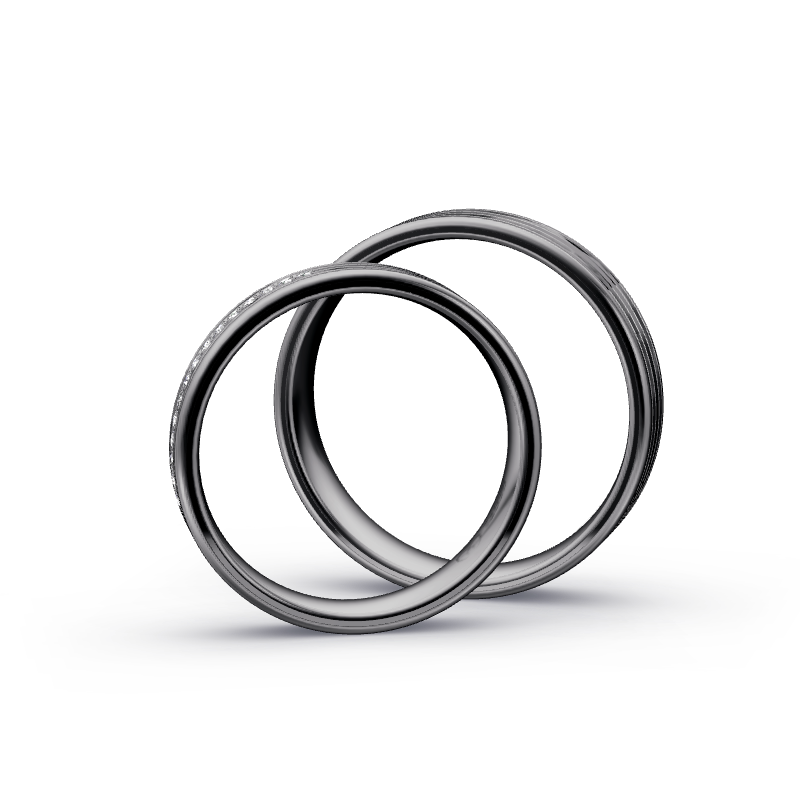 Miniaturbild: Trauringe TL6856 - Tantal (Fels / poliert) | 999er Tantal Ring