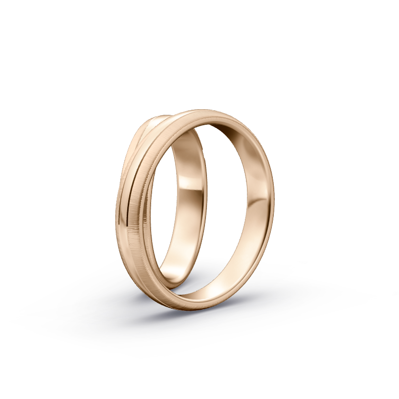 Miniaturbild: Trauringe TL9039 - Roségold (Quermatt / Poliert) | Eheringe aus Gold