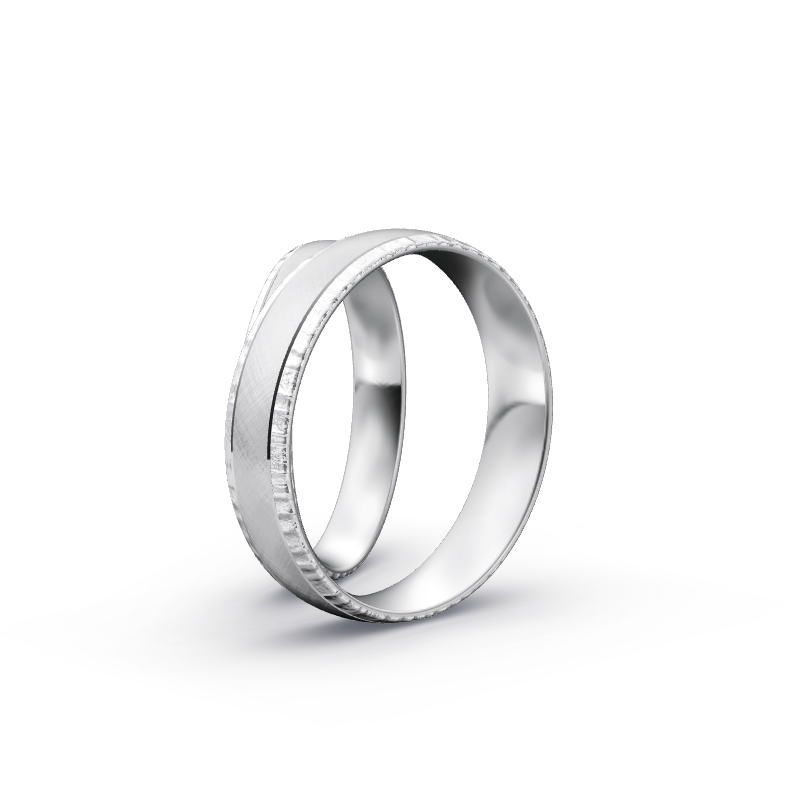 Miniaturbild: Trauringe TL8507 - Weißgold (Relief / Kreuzmatt) | Eheringe aus Gold