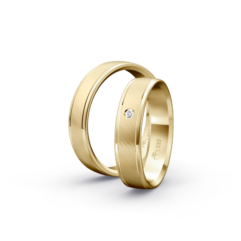 Miniaturbild: Trauringe TL8476 - Gelbgold (Poliert / Schrägmatt) | Eheringe aus Gold