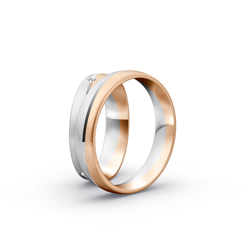 Miniaturbild: Trauringe TL2707 - Rotgold/Weißgold