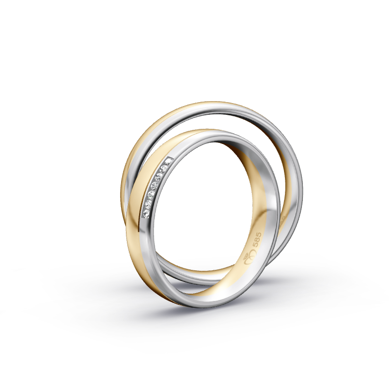 Miniaturbild: Trauringe TL3462 - Gelbgold/Weißgold