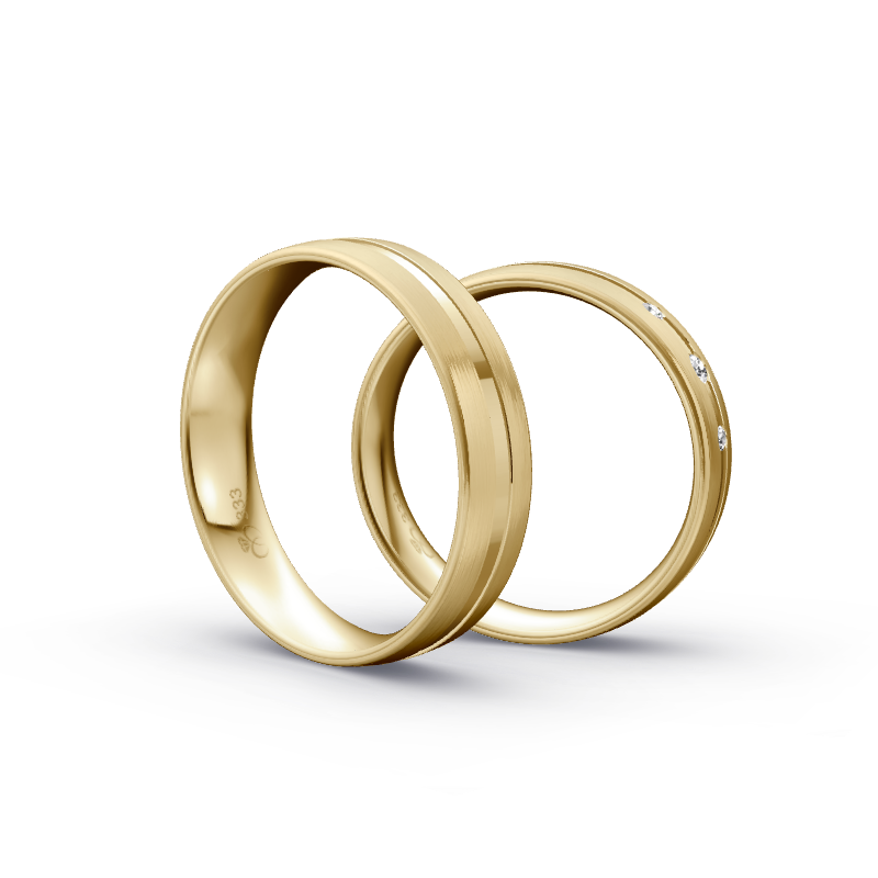 Miniaturbild: Trauringe TL9244 - Gelbgold (Strichmatt) | Eheringe aus Gold