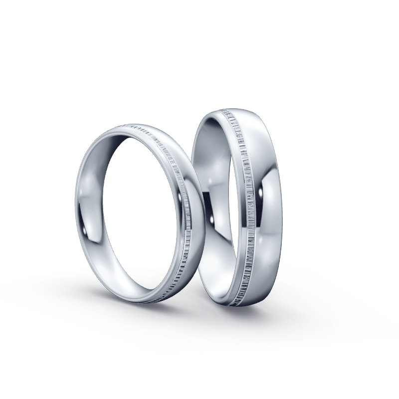 Miniaturbild: Trauringe TL4831 - Platin (Quermatt grob / poliert) mit 5 Brillanten