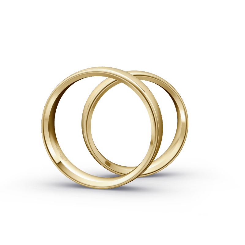 Miniaturbild: Trauringe TL8476 - Gelbgold (Poliert / Schrägmatt) | Eheringe aus Gold