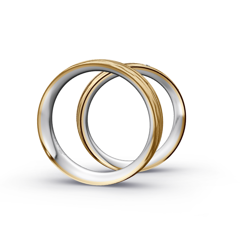 Miniaturbild: Trauringe TL6730 - Gelbgold/Weißgold