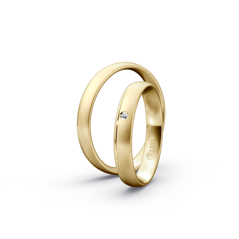 Miniaturbild: Trauringe TL4544 - Gelbgold (Sandmatt fein / poliert) | Eheringe aus Gold