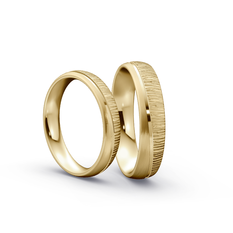 Miniaturbild: Trauringe TL9738 - Gelbgold (Quermatt grob / poliert) | Eheringe aus Gold