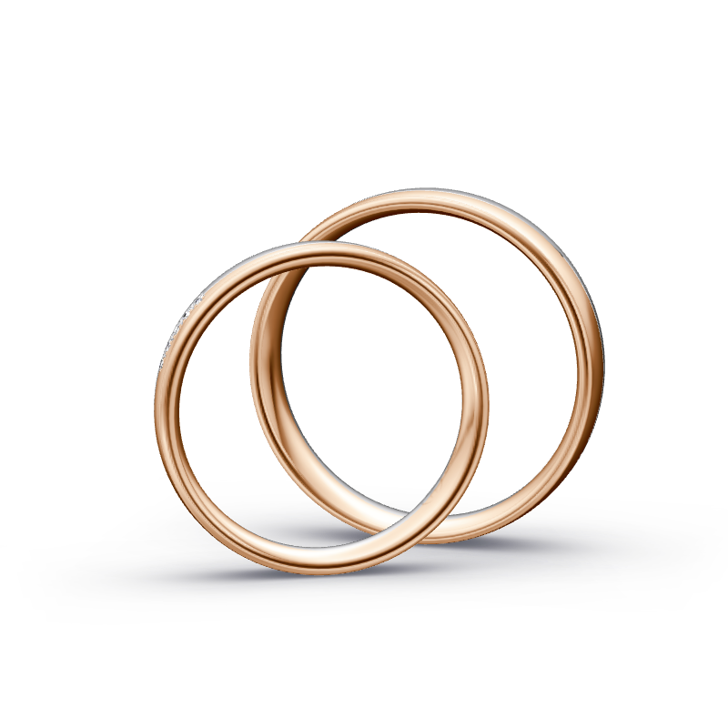 Miniaturbild: Trauringe TL3079 - Rotgold/Weißgold