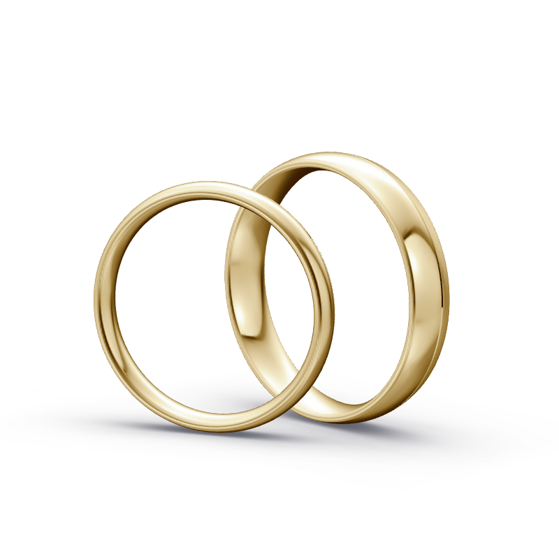 Miniaturbild: Trauringe TL4801 - Gelbgold (Poliert / Strichmatt) | Eheringe aus Gold