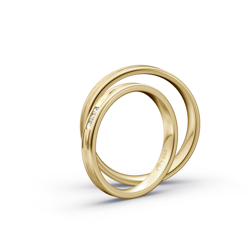 Miniaturbild: Trauringe TL8012 - Gelbgold (Wasserfall / poliert) | Eheringe aus Gold
