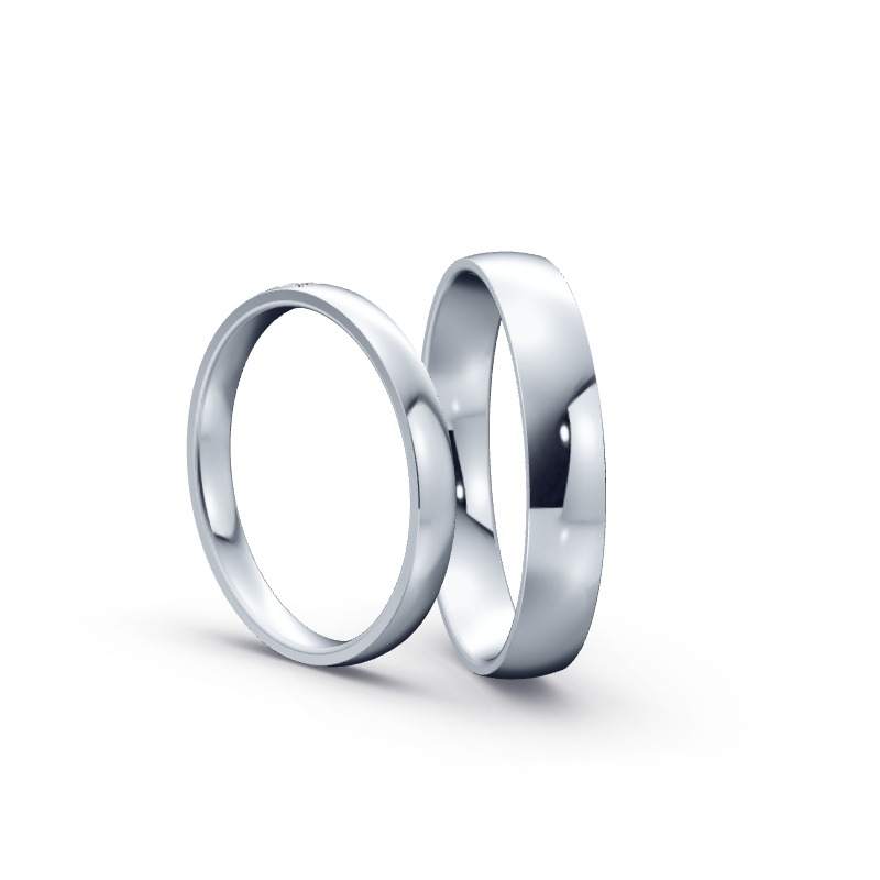 Miniaturbild: Trauringe TL4040 - Platin (Poliert) mit 14 Brillanten