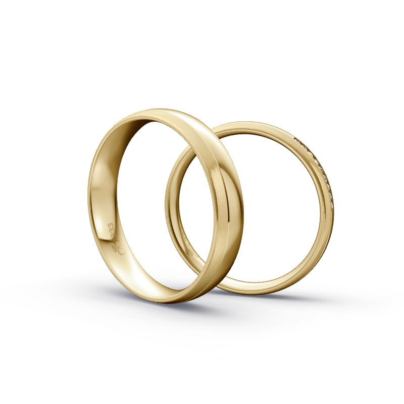 Miniaturbild: Trauringe TL4801 - Gelbgold (Poliert / Strichmatt) | Eheringe aus Gold