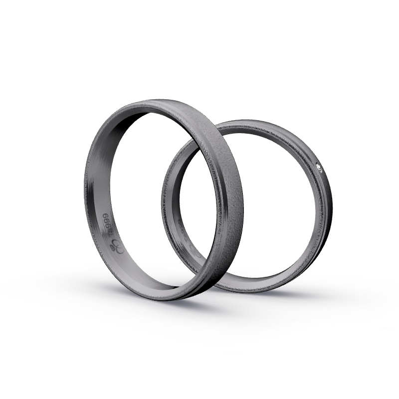 Miniaturbild: Trauringe TL7627 - Tantal (Schlagbürste grob) | 999er Tantal Ring