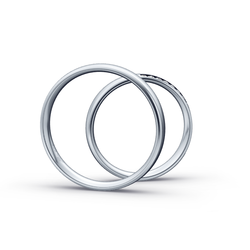 Miniaturbild: Trauringe TL6878 - Platin (Poliert) mit 14 Brillanten