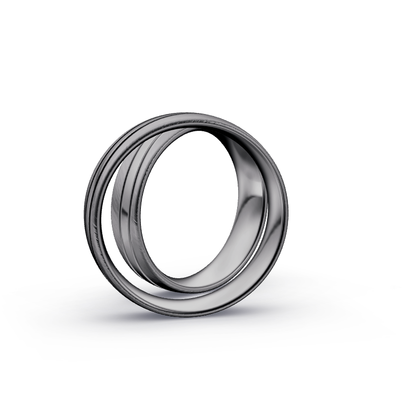 Miniaturbild: Trauringe TL8577 - Tantal (Schrägmatt / Poliert) | 999er Tantal Ring