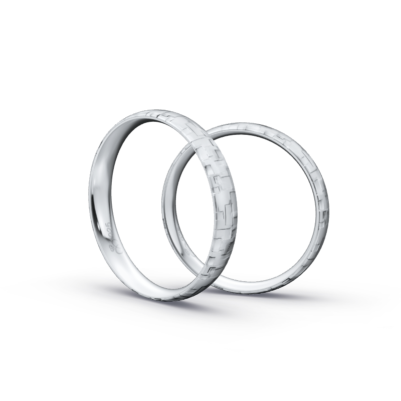 Miniaturbild: Ringpaar TL4746 - Silber