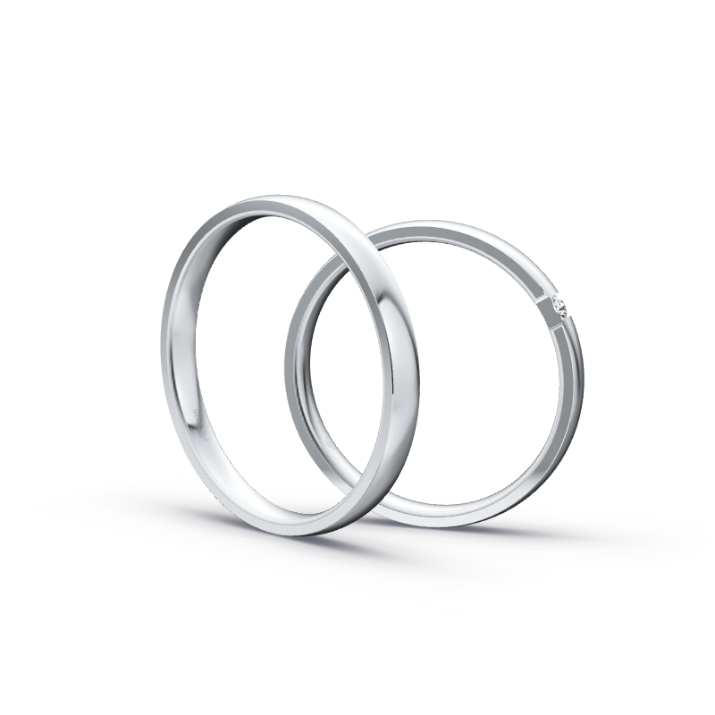 Miniaturbild: Ringpaar TL9116 - Silber