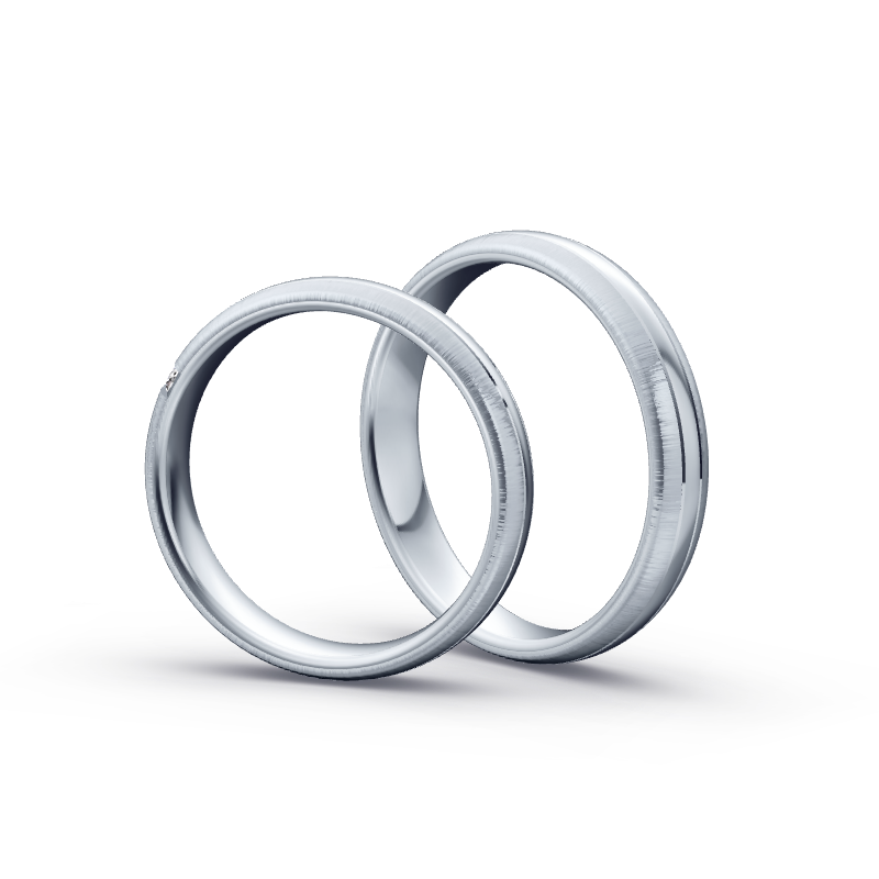 Miniaturbild: Trauringe TL9039 - Platin (Quermatt / Poliert) mit 2 Brillanten