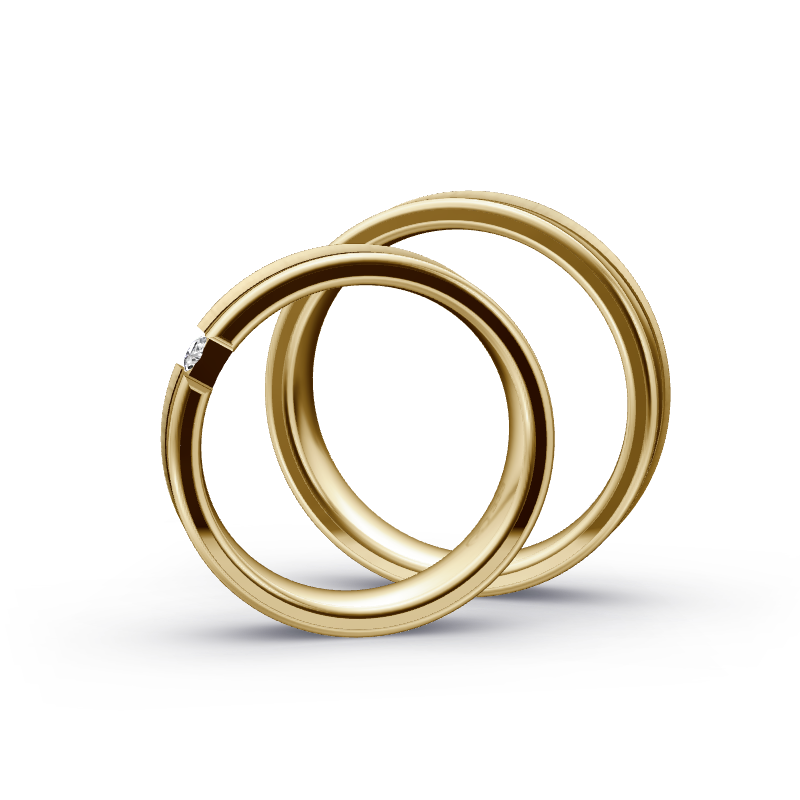 Miniaturbild: Trauringe TL4826 - Gelbgold (Poliert / Quermatt) | Eheringe aus Gold