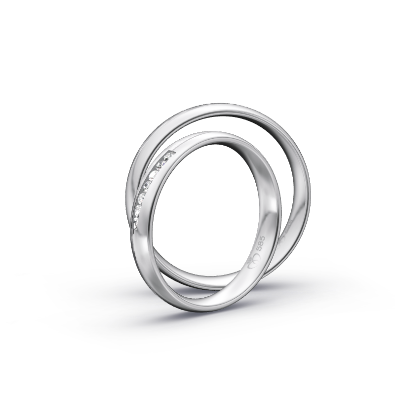 Miniaturbild: Trauringe TL3597 - Weißgold (Spezialeismatt / poliert) | Eheringe aus Gold