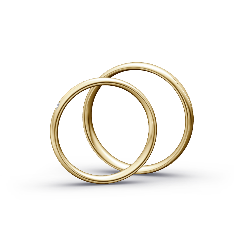 Miniaturbild: Trauringe TL4126 - Gelbgold (Fliesmatt / poliert) | Eheringe aus Gold