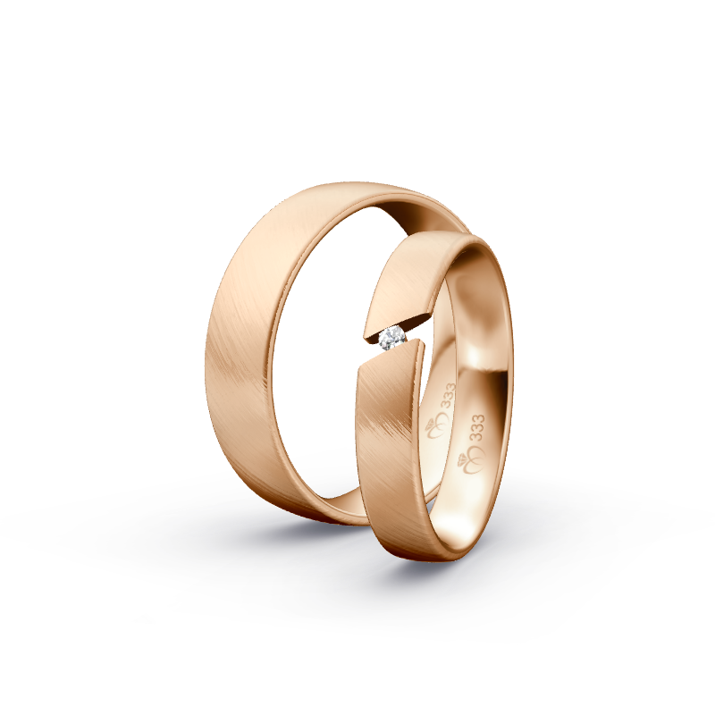 Miniaturbild: Trauringe TL9387 - Rotgold (Schrägmatt) | Eheringe aus Gold