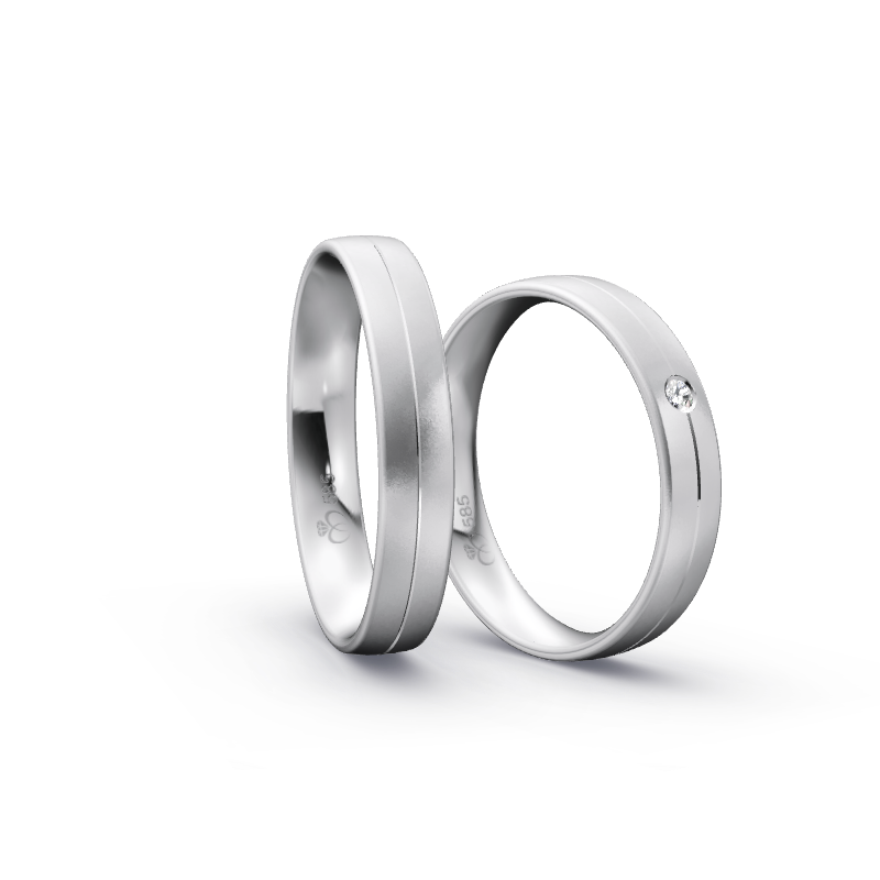 Miniaturbild: Trauringe TL5880 - Weißgold (Sandmatt fein) | Eheringe aus Gold