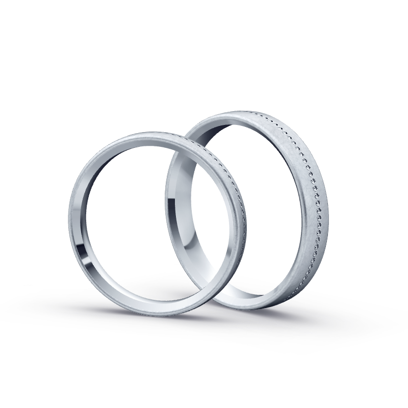 Miniaturbild: Trauringe TL8311 - Platin (Fliesmatt) mit 1 Brillant