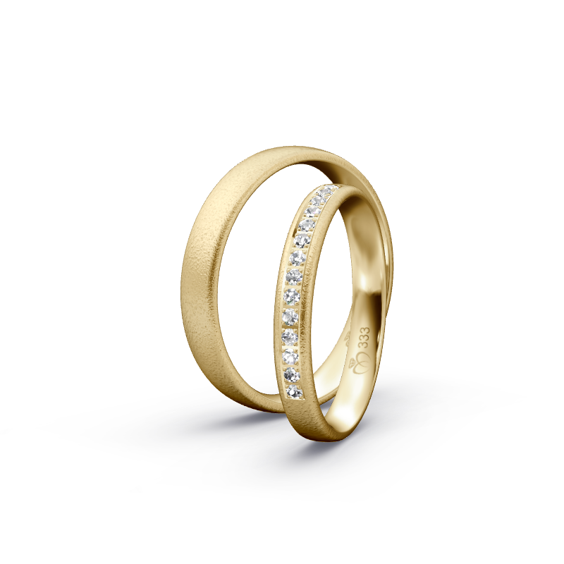 Miniaturbild: Trauringe TL4751 - Gelbgold (Schlagbürste grob) | Eheringe aus Gold