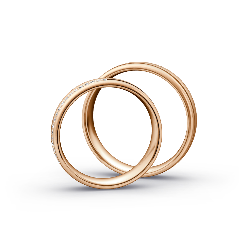 Miniaturbild: Trauringe TL9488 - Rotgold (Sandmatt fein / Poliert) | Eheringe aus Gold
