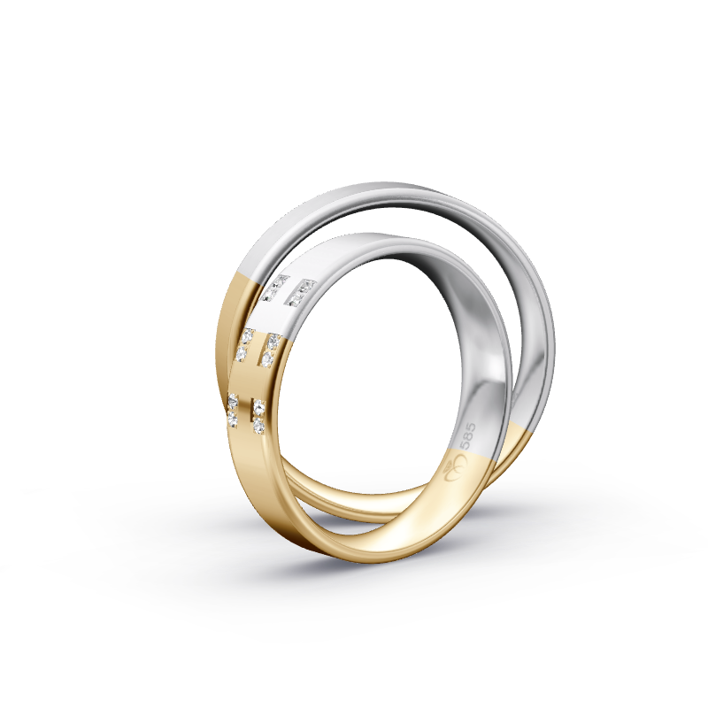 Miniaturbild: Trauringe TL5626 - Gelbgold/Weißgold