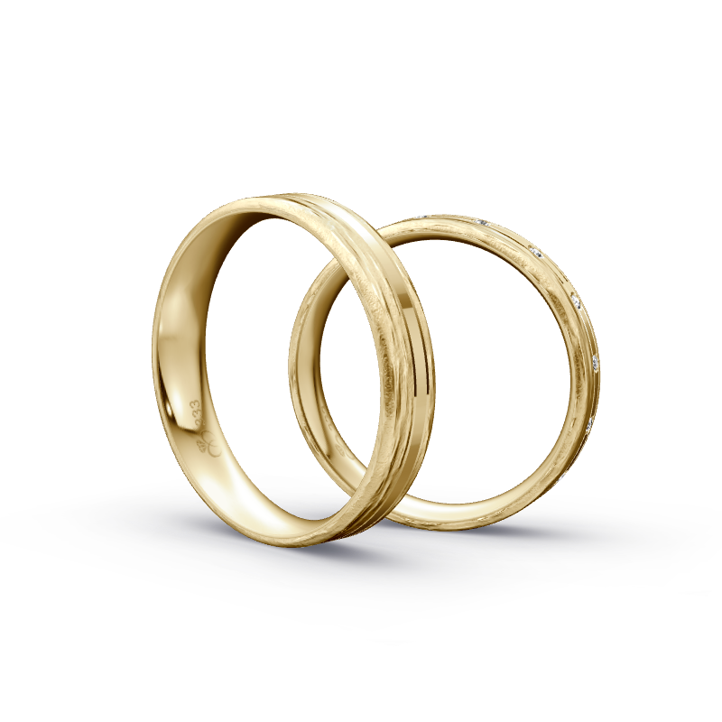 Miniaturbild: Trauringe TL2931 - Gelbgold (Wasserfall / poliert) | Eheringe aus Gold