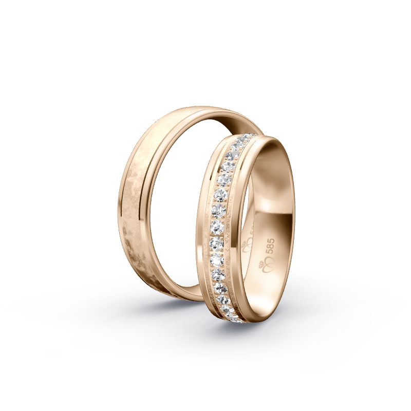 Miniaturbild: Trauringe TL9266 - Roségold (Poliert / Spezialeismatt) | Eheringe aus Gold