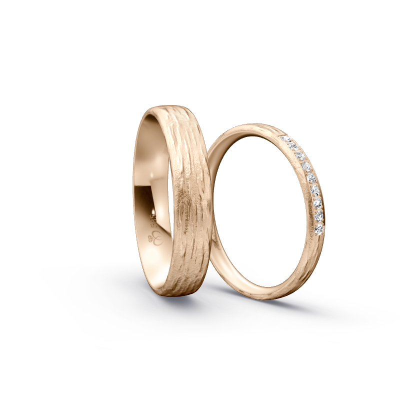 Miniaturbild: Trauringe TL9925 - Roségold (Wasserfall) | Eheringe aus Gold