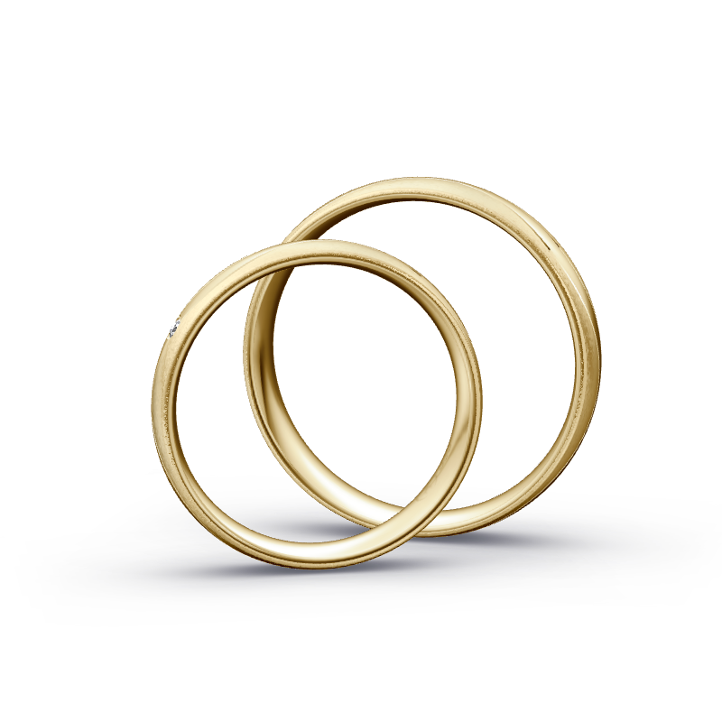 Miniaturbild: Trauringe TL3678 - Gelbgold (Sandmatt grob / poliert) | Eheringe aus Gold