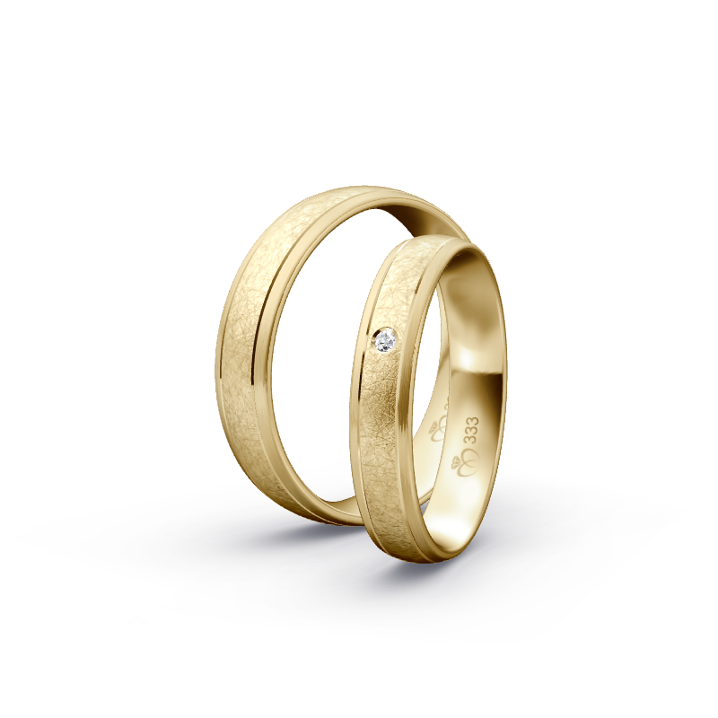 Miniaturbild: Trauringe TL4482 - Gelbgold (Strichmatt / Eismatt) | Eheringe aus Gold