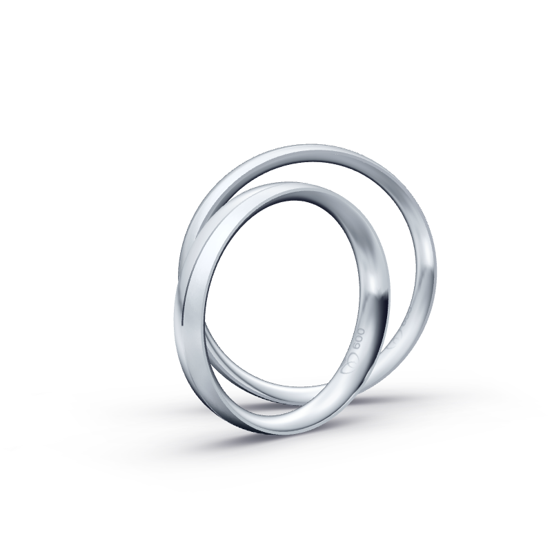 Miniaturbild: Trauringe TL1406 - Platin (Poliert / Sandmatt fein) | Eheringe aus Platin