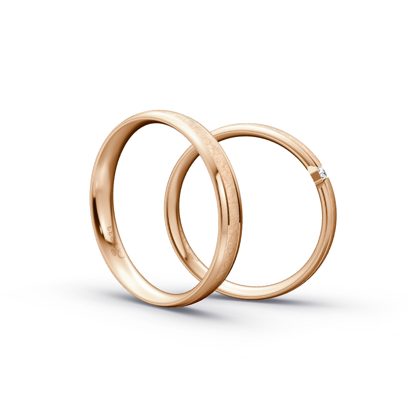 Miniaturbild: Trauringe TL6184 - Rotgold (Poliert / Eismatt) | Eheringe aus Gold