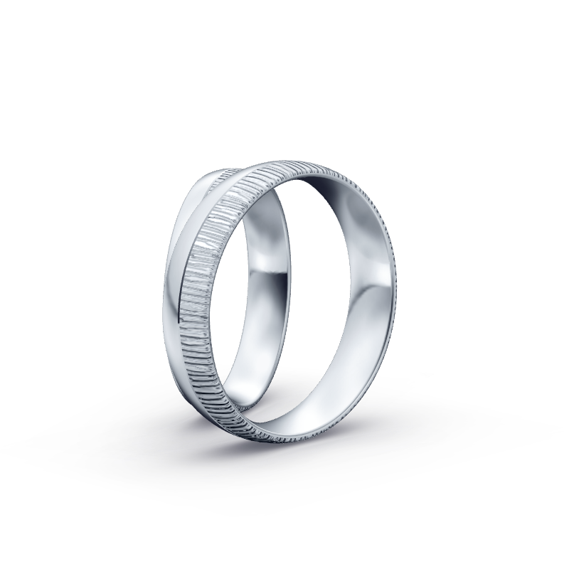 Miniaturbild: Trauringe TL5632 - Platin (Quermatt grob / poliert) mit 5 Brillanten