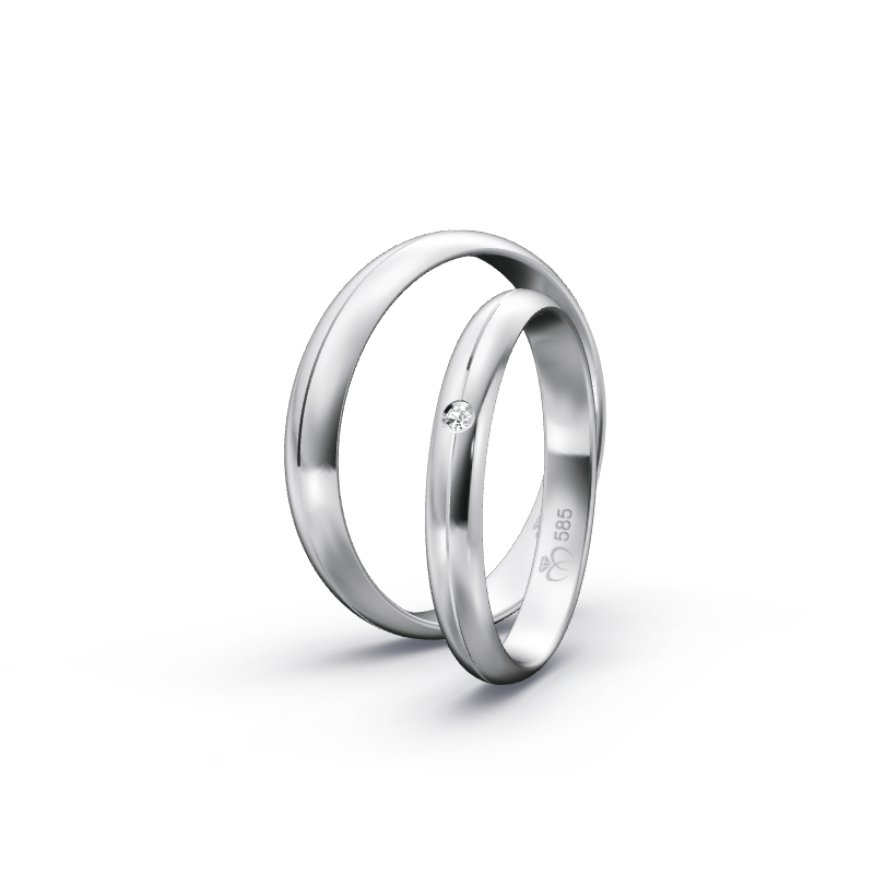 Miniaturbild: Trauringe TL8351 - Weißgold (Poliert) | Eheringe aus Gold