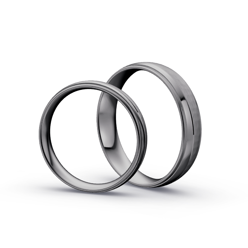 Miniaturbild: Trauringe TL9749 - Tantal (Hammerschlag matt / Poliert) | 999er Tantal Ring