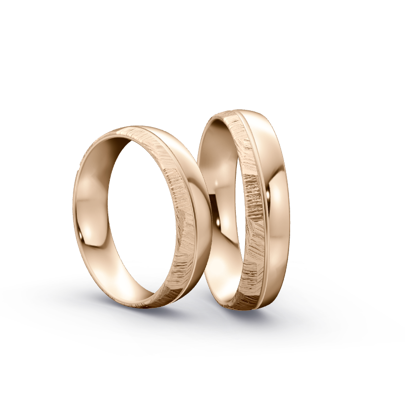 Miniaturbild: Trauringe TL7204 - Roségold (Poliert / Fels) | Eheringe aus Gold