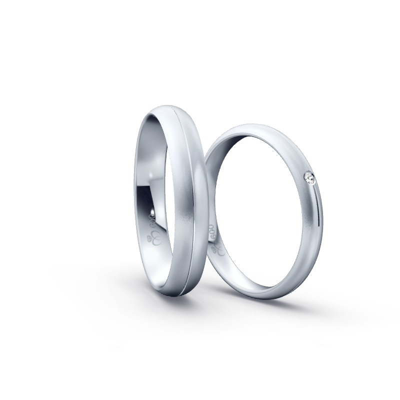 Miniaturbild: Trauringe TL9345 - Platin (Sandmatt fein) mit 1 Brillant